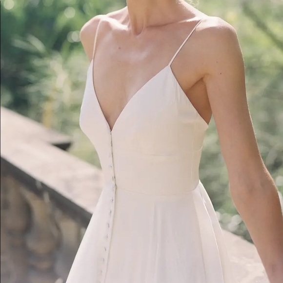 Joanna August 8 White Joplin Button Front Dress - Picture 3 of 12